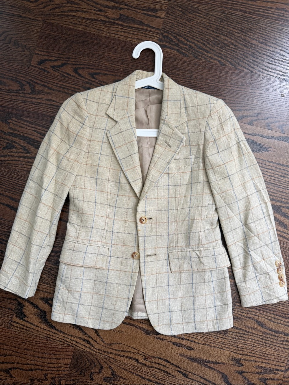 Polo by Ralph Lauren Beige Plaid Kids Blazer